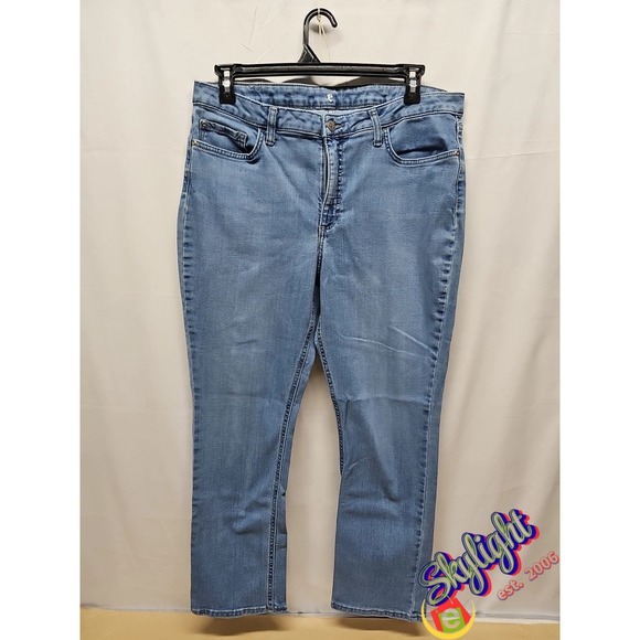 Lee Denim - Lee Women's Blue Straight Leg Relaxed Fit Denim Jeans Mid Rise Size 12 36 X 29